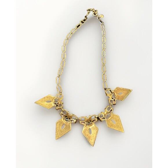 J.Crew Rhinestone Chunky Statement Necklace Gold - Picture 5 of 5